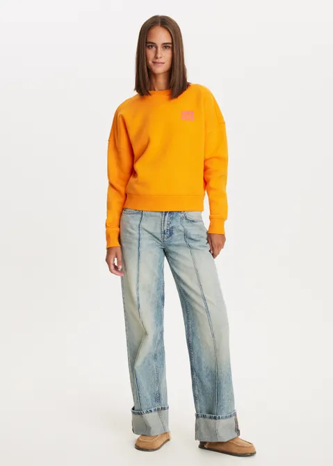 Sweater met print future oranje (ORA)