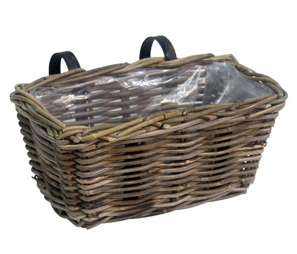Van der Leeden Rattan-Balkonkorb, rechteckig,