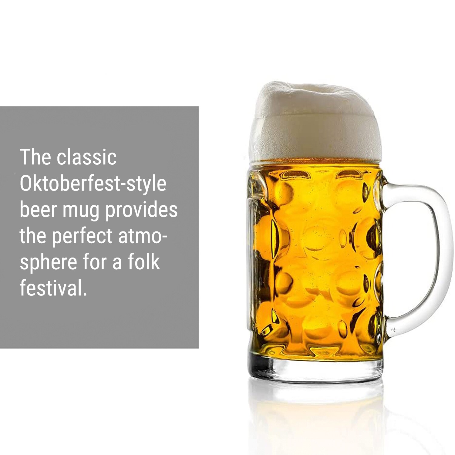 Bierglas, Bierkrug, Maßkrug, Bierseidel 6er Set Biergläser, ISAR - 0,3 Liter