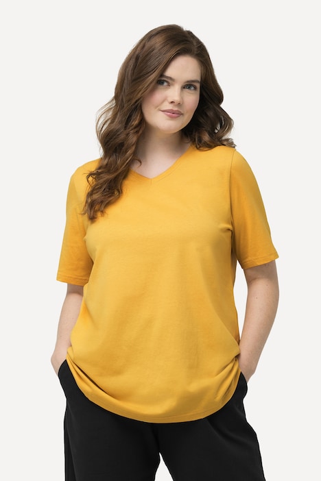 T-Shirts, 2er-Pack, V-Ausschnitt, Halbarm, Biobaumwolle