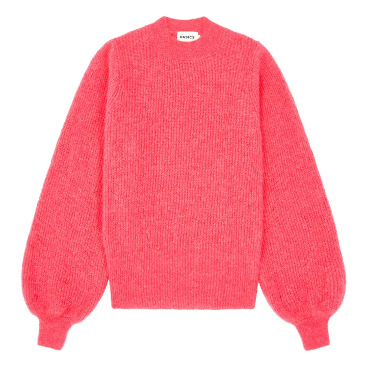SMALLABLE BASICS Pull Femme Col Rond Alpaga | Rouge framboise