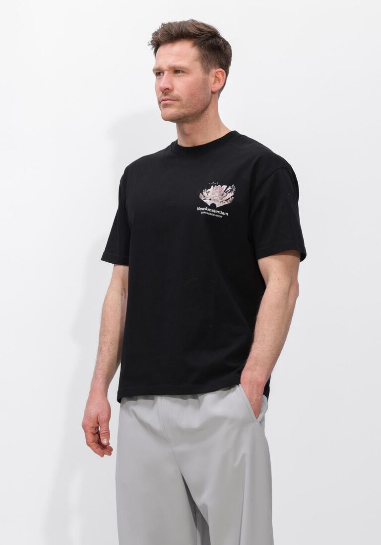 zwarte new amsterdam surf association polo tropical tee