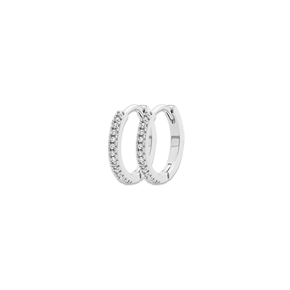 Créoles Brillaxis argent rhodié empierrées 10mm
