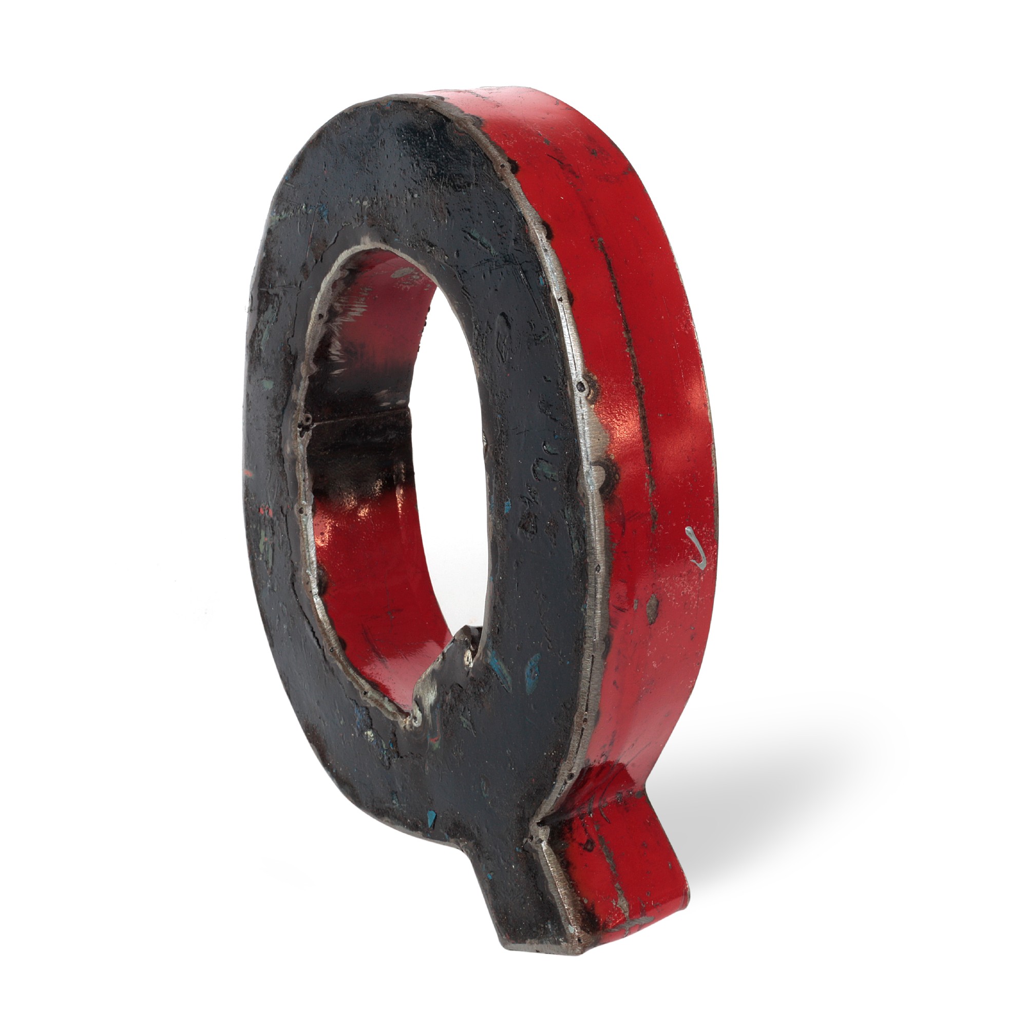 Metallbuchstabe 'Q', multicolor, T 18 cm, B 20 cm, H 4 cm von fischer's lagerhaus