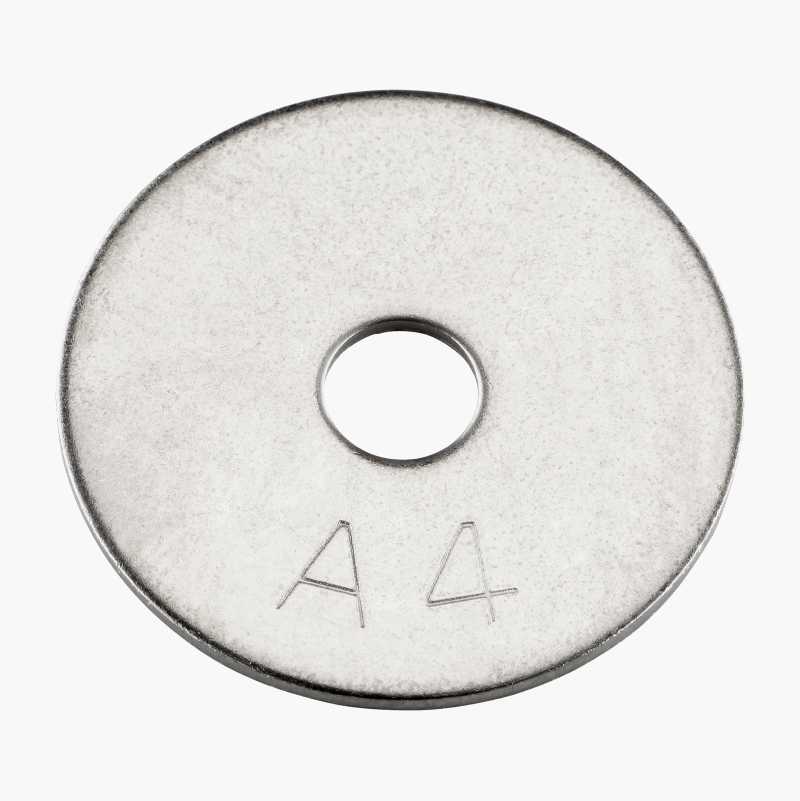 Rund skive M6 x Ø30 mm, A4, 10 stk.