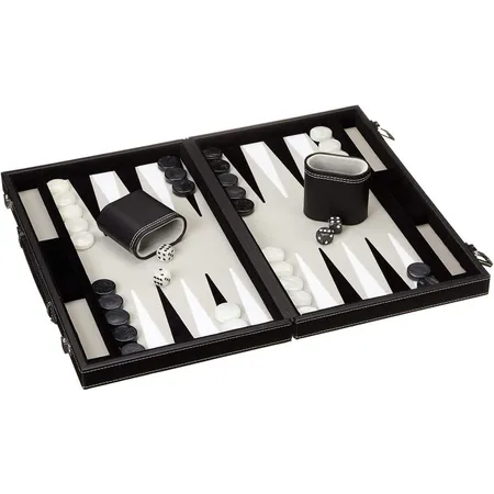 Philos Backgammon-Kunstleder grau