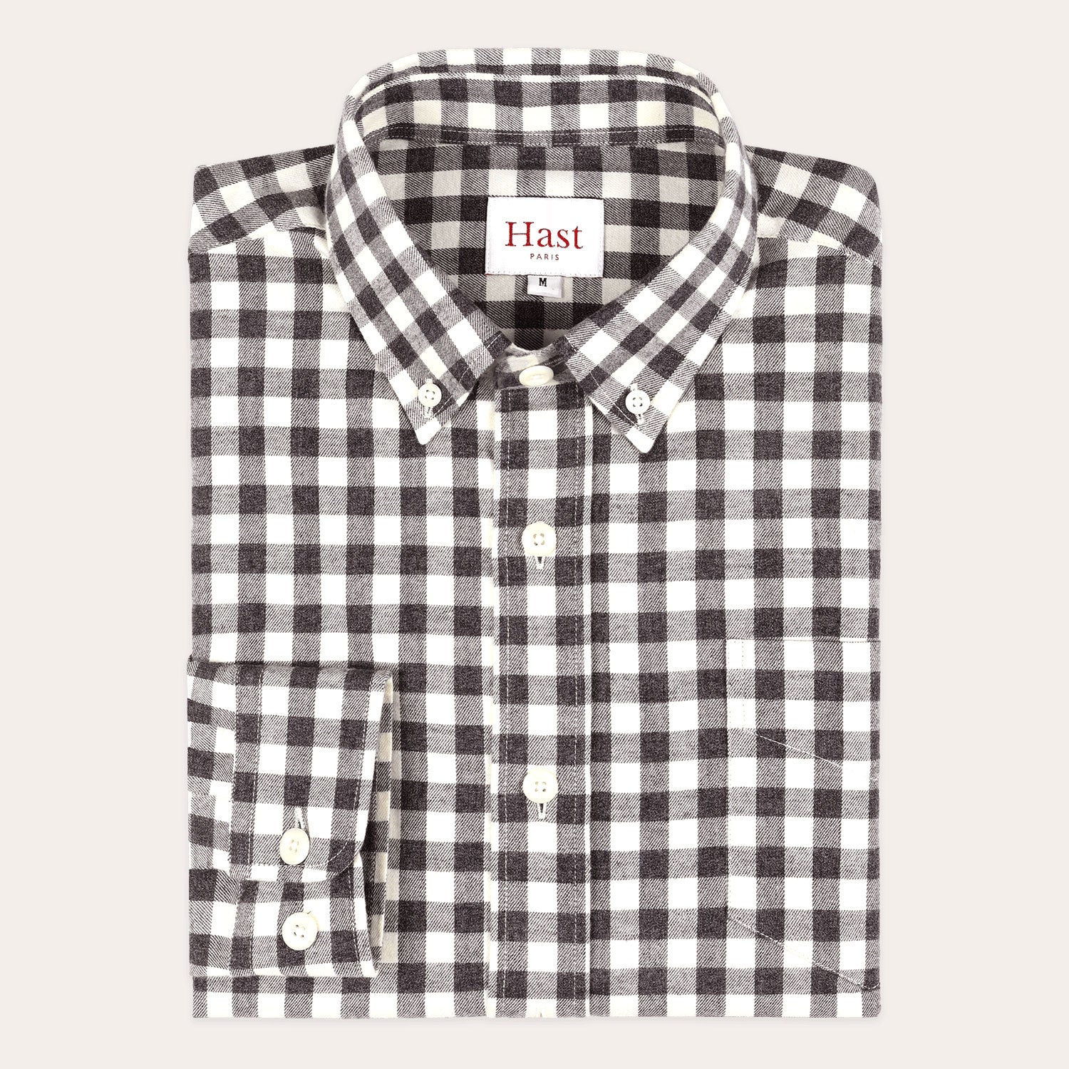 Gray gingham flannel shirt