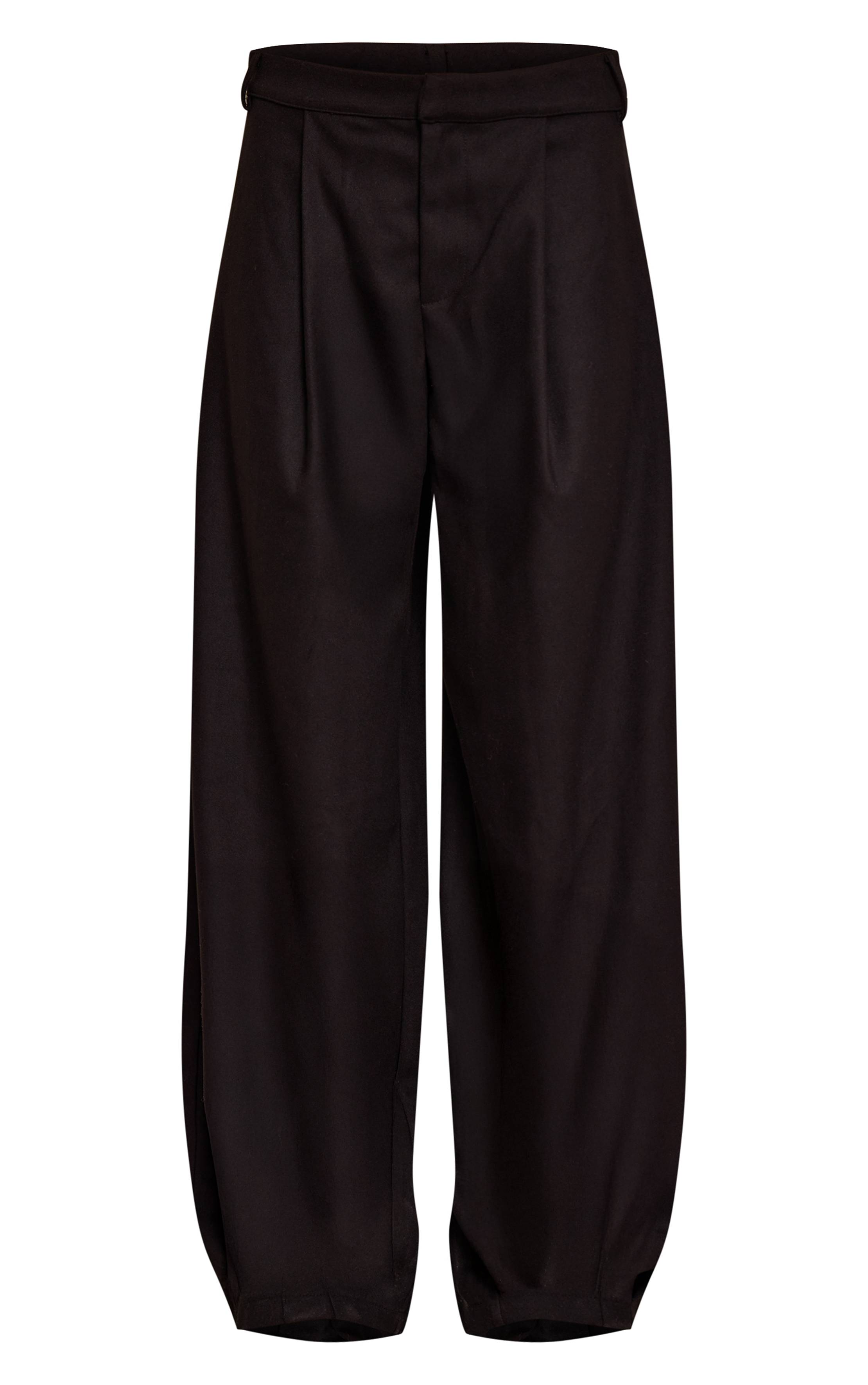 Noir Pantalon Ballon Tissé Brossé