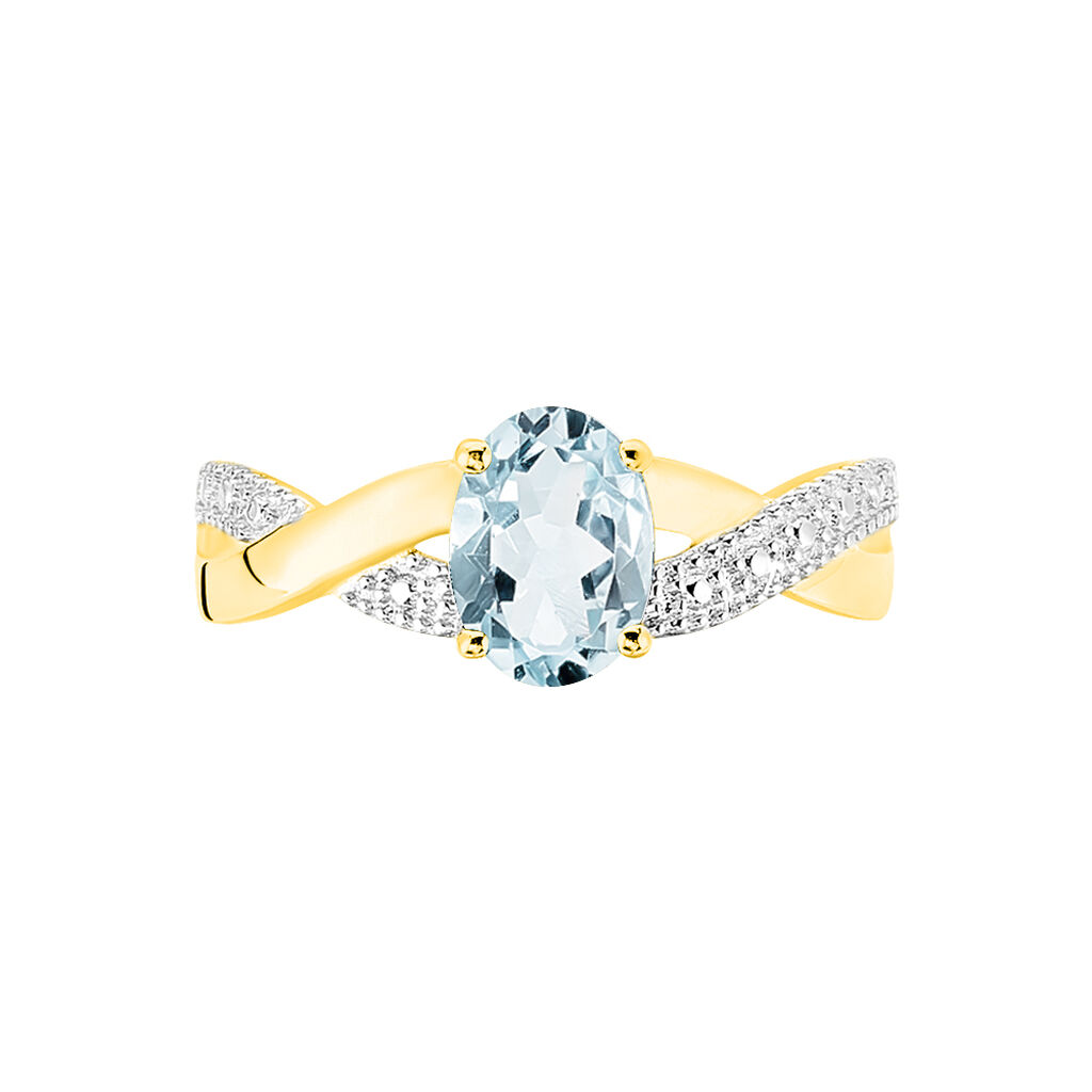 Bague Candice Or Jaune Aigue Marine