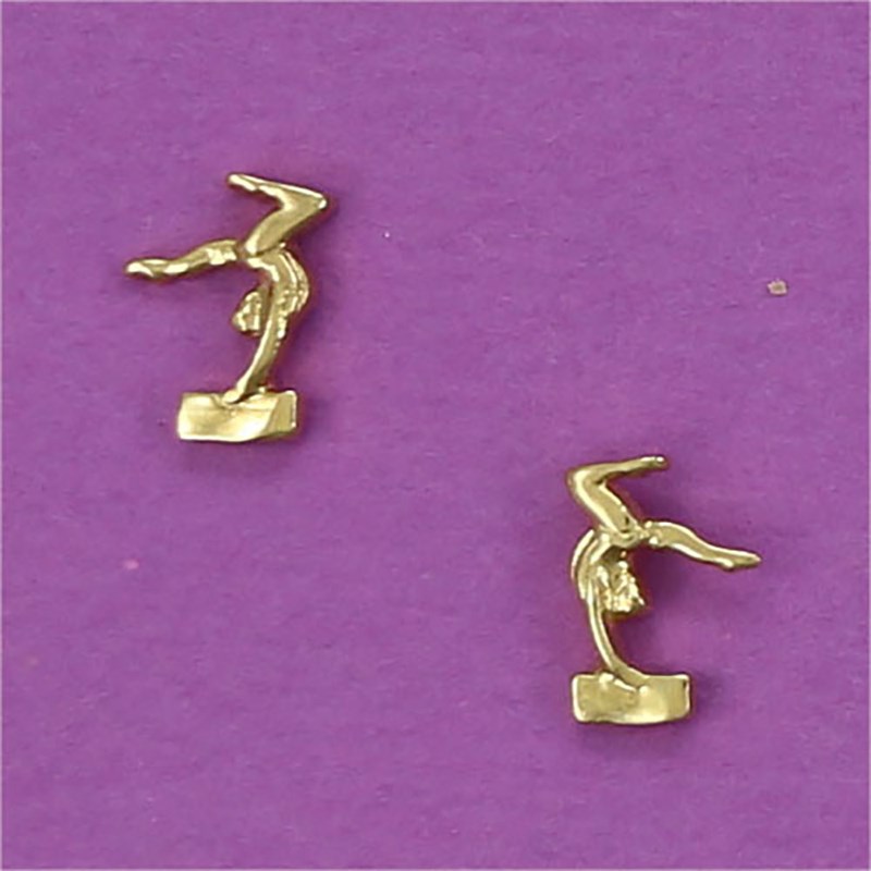 Boucles d'oreilles gymnaste à la poutre - Plaqué or