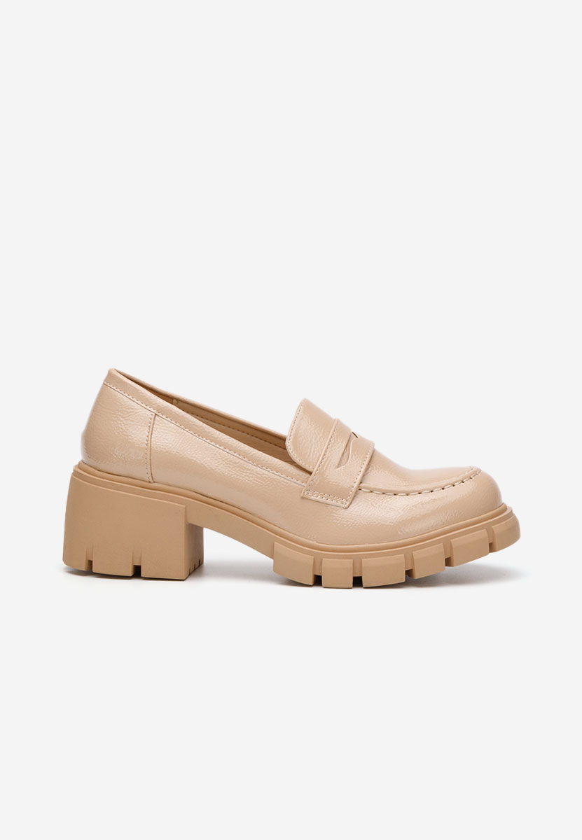 Mocassins pour femme vernis beige Falina