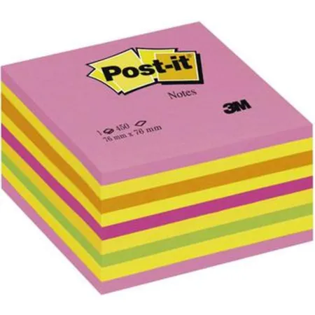 Post-it® Haftnotiz Würfel, 70 g/qm, 76 x 76 mm, neonpink, 450 Blatt