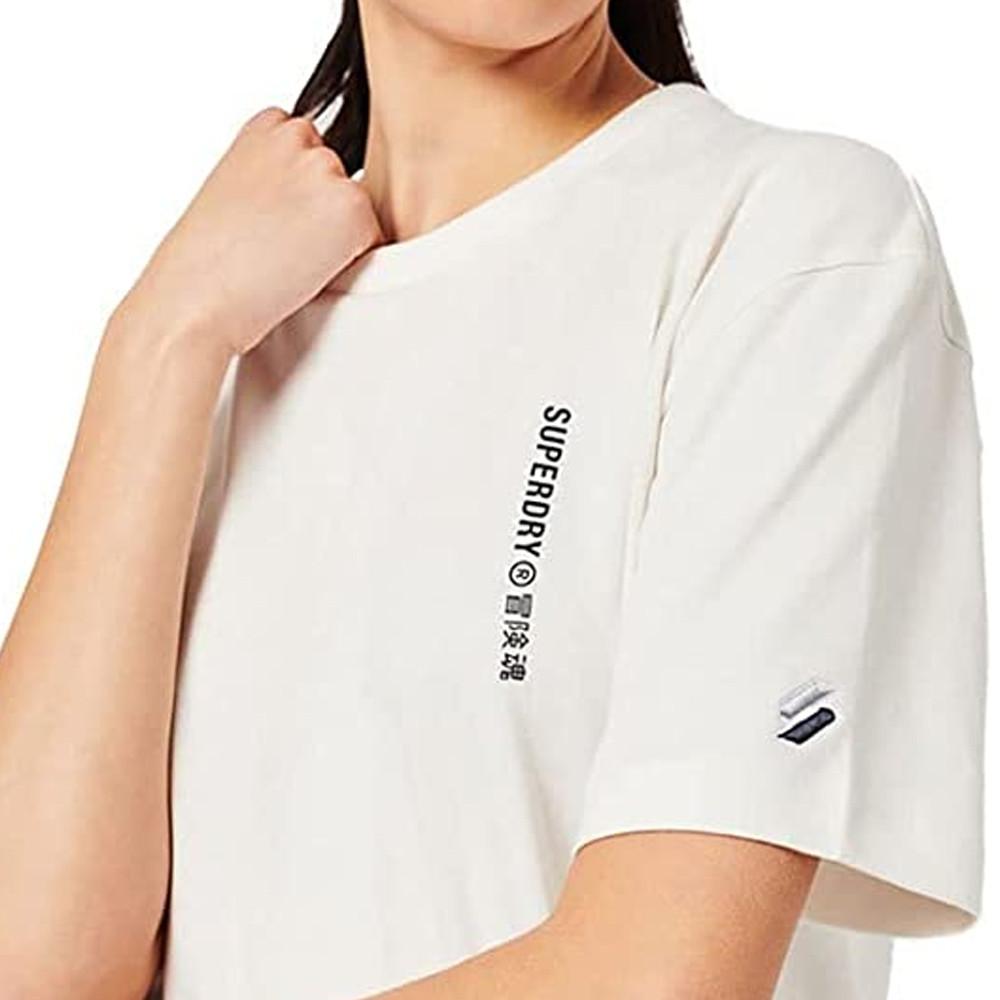 Superdry T-shirt Blanc Femme Superdry Logo Linear