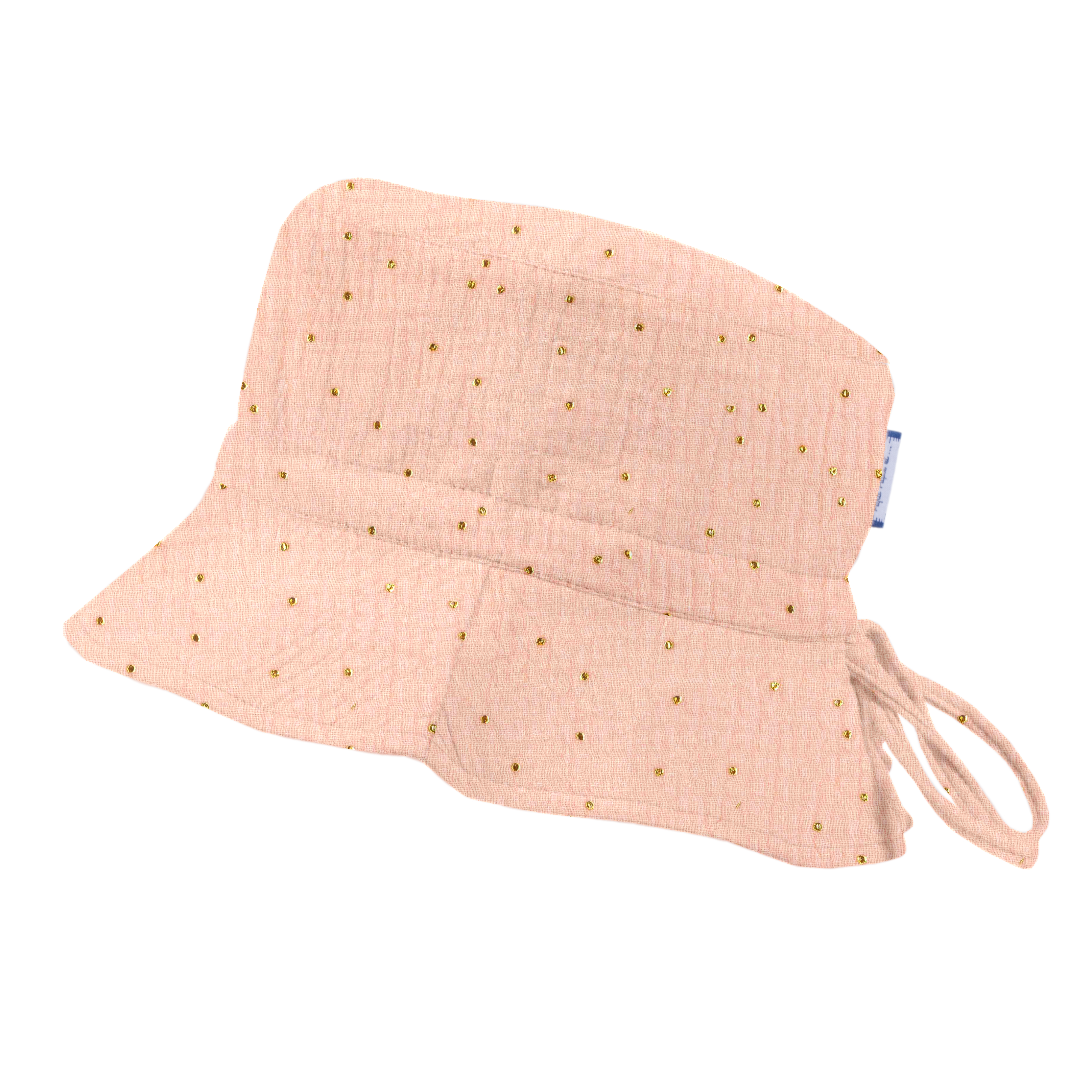 Chapeau De Soleil Enfant Gaze Pois Or Rose