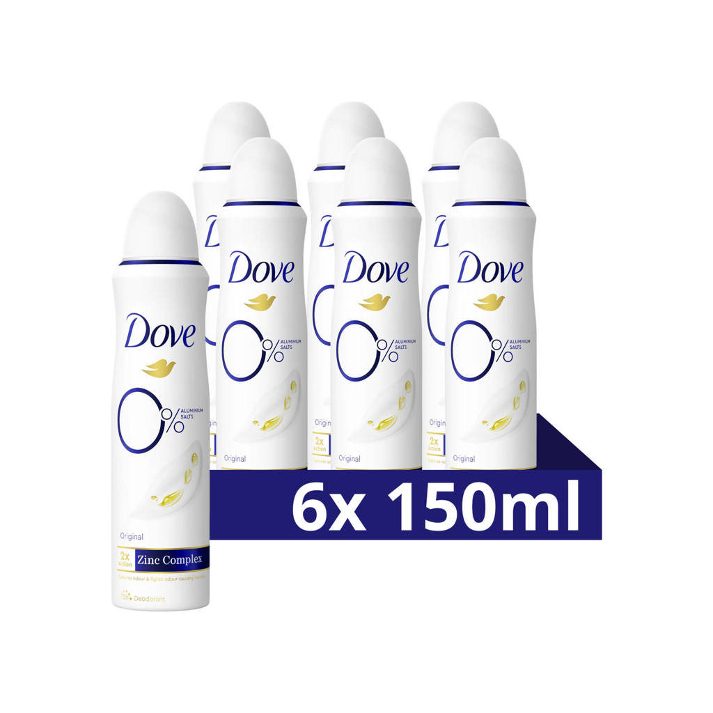 0% Aluminiumzouten Original deodorant spray - 6 x 150 ml