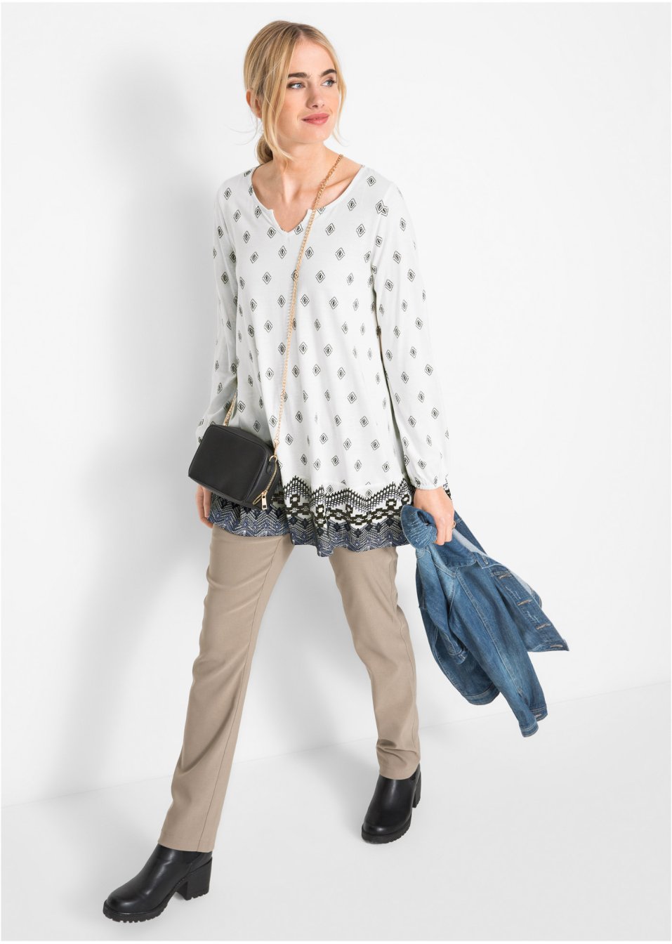 T-shirt tunique, manches longues