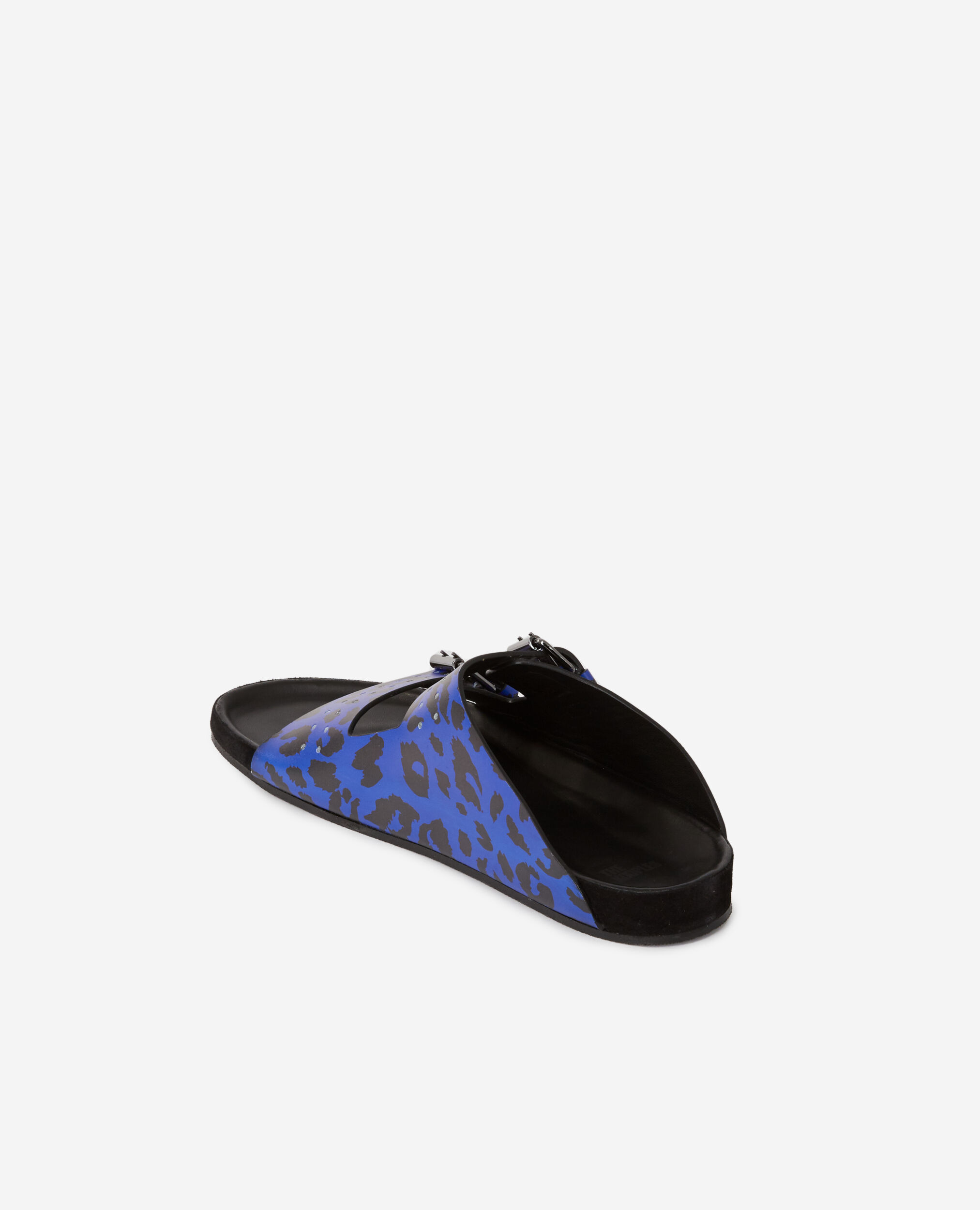 Sandales en cuir léopard bleues