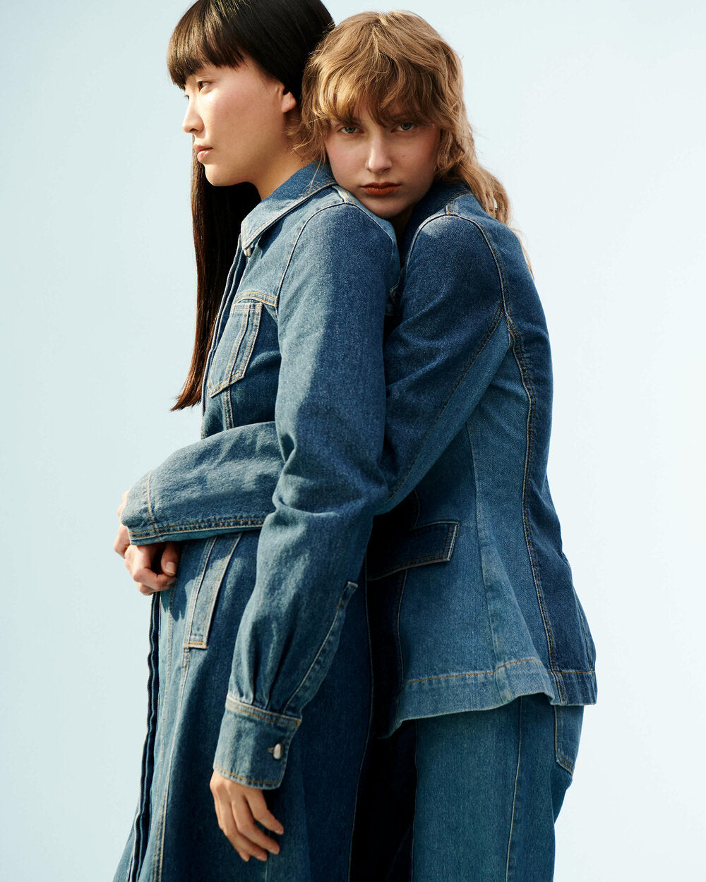 Stine Goya  Langærmet denimkjole - Two Tone Denim