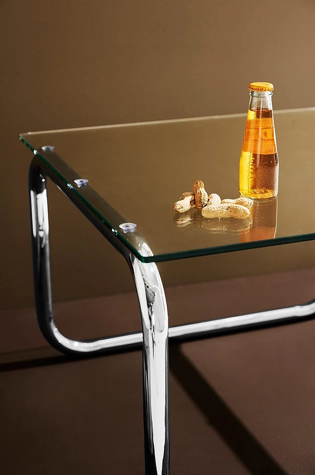 Lulu sofabord i glass og krom 60x60 cm