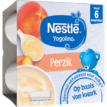 Nestlé Yogolino® Perzik 6+ maanden baby toetje 4 x 100 g