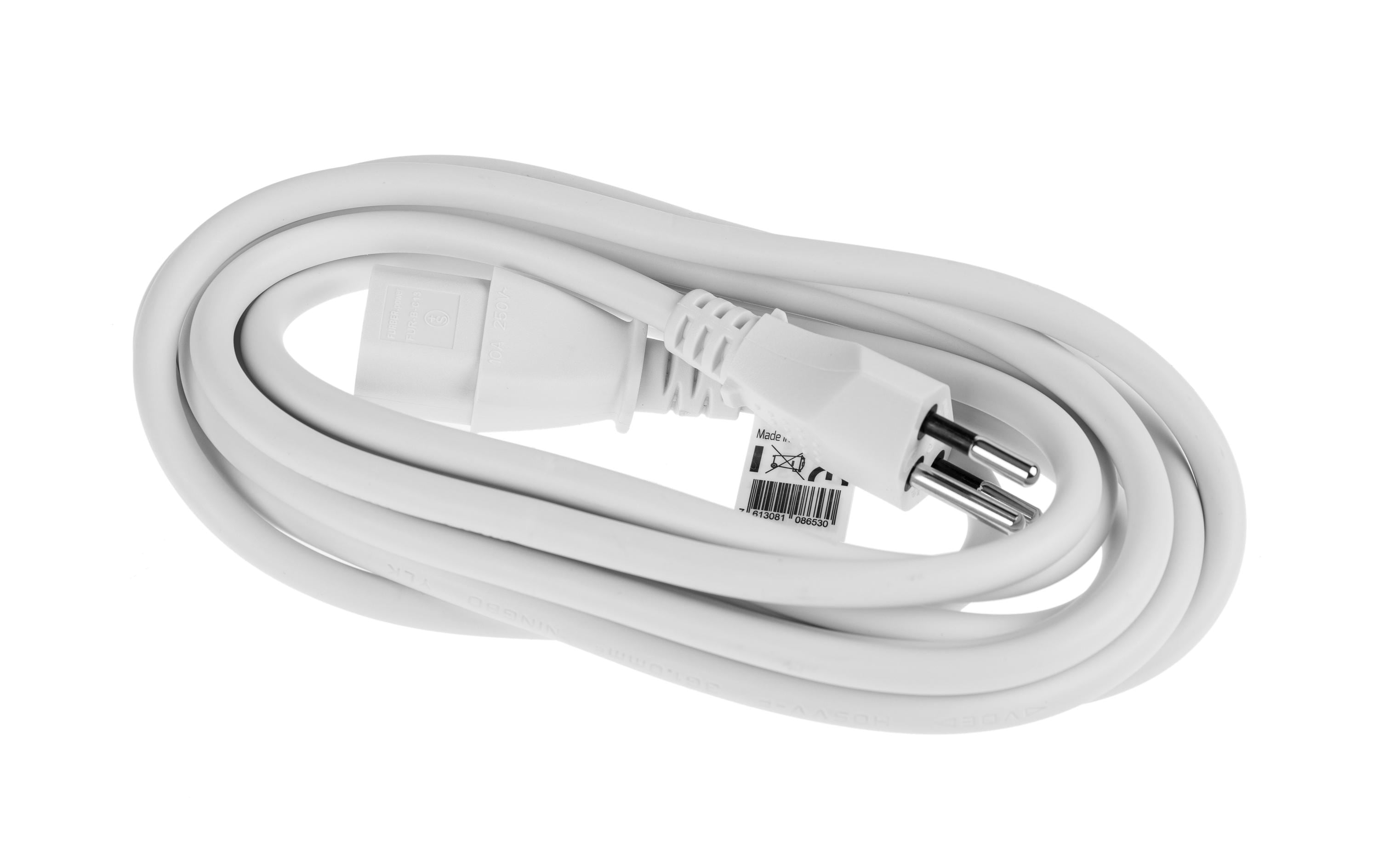 Netzkabel C13-T12 3.0 m WeissKaltgerätekabel H05 VV-F 3G1.00