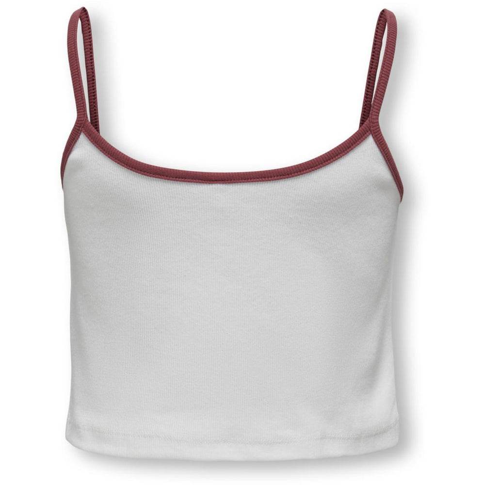 Køb kids ONLY Bright White Ruby Wine Miami Vikka Rib Print Top