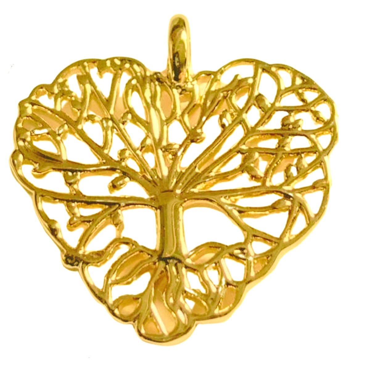 Pendentif coeur arbre de vie en plaqué or 1,8cm diamètre