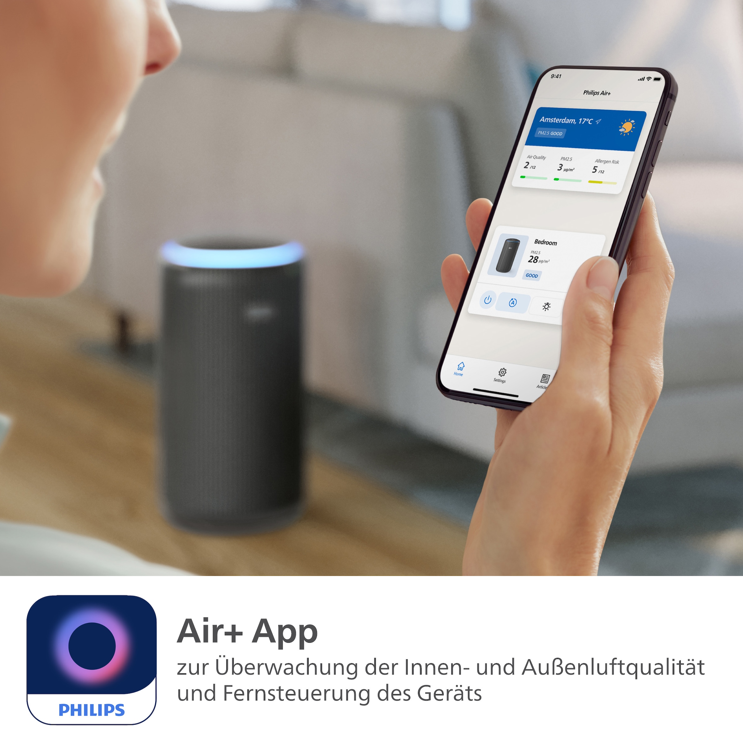 Philips Luftreiniger »AC3221/13 PureProtect 3200 Series, Luftreinigungsrate (CADR) 520 m³/h« für 135 qm Räume 3-Schichten-HEPA-Filtersystem, leise