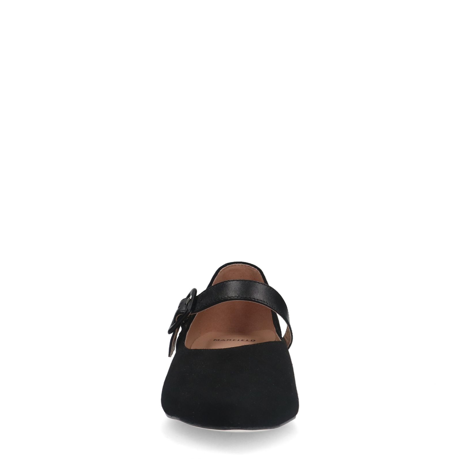 Zwarte suède loafers met gespsluiting