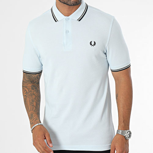 Polo Manches Courtes Twin Tipped M3600 Bleu Clair