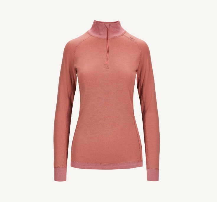 Tufte Bambull Half Zip, Dame<br>Deilig høyhalset genser i Bambus og merinoull!