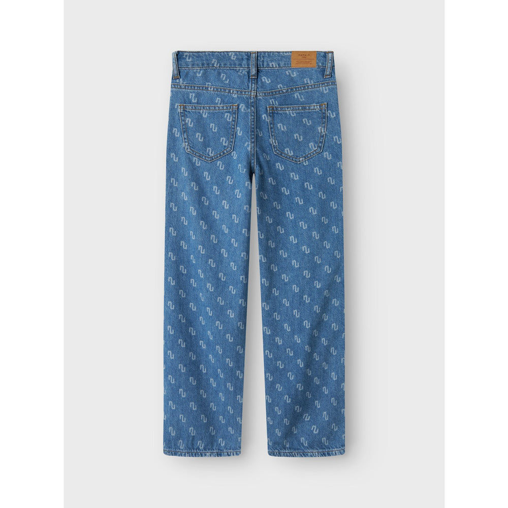 Køb Name It Medium Blue Denim Rose Wide Jeans