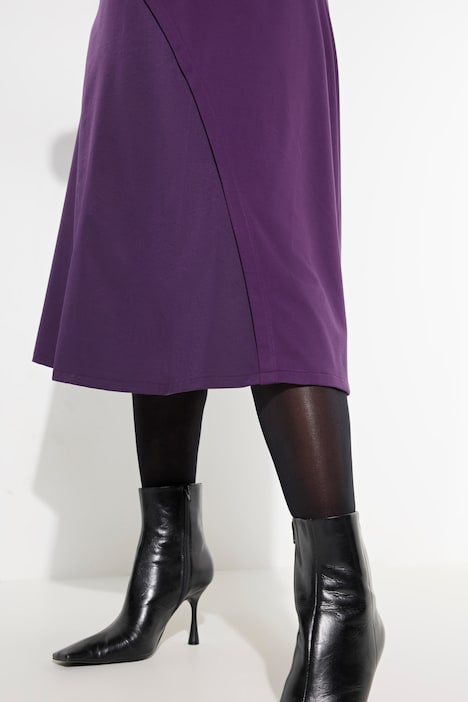 Punto-Kleid, A-Linie, Tafteinsatz, V-Ausschnitt, 3/4-Arm