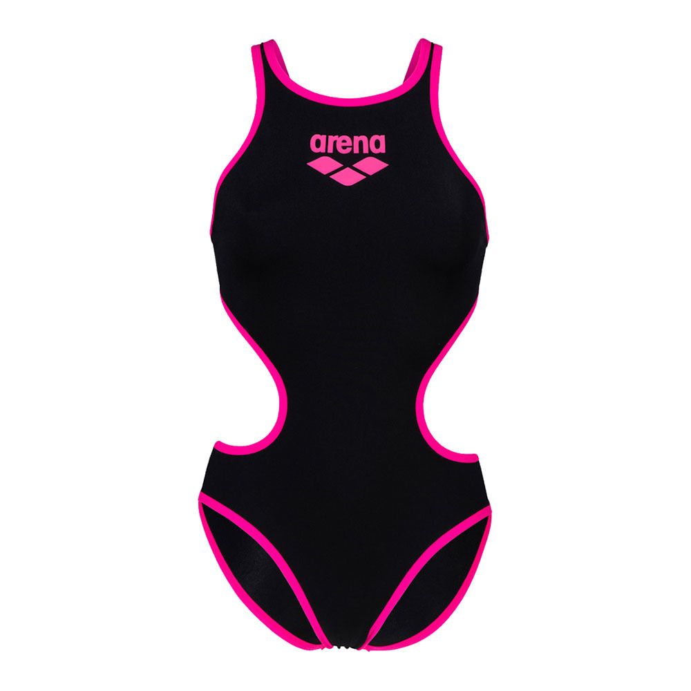 Arena ONE BIGLOGO - Maillot de bain 1 pièce Femme black/fluo pink