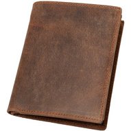Portefeuille, format portrait, en cuir, marron