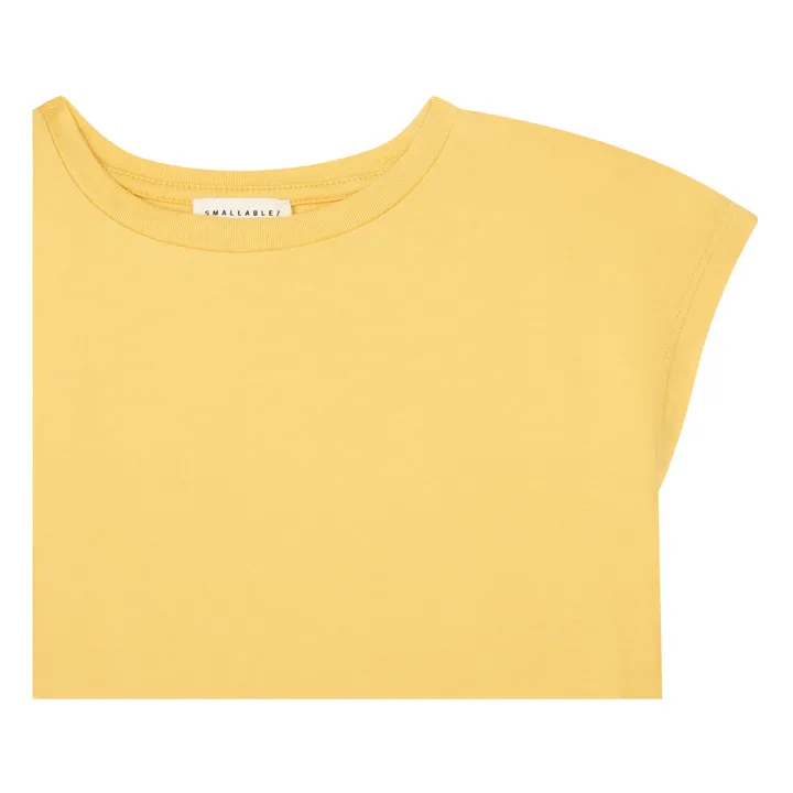 SMALLABLE BASICS Robe Debardeur Fille A Fentes Coton Bio | Jaune