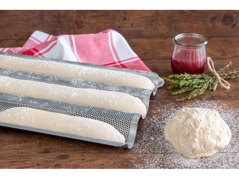 Städter Backform Baguette 37 x 24 x 2.5 cm Form zum Backen von selbstgemachtem Baguette