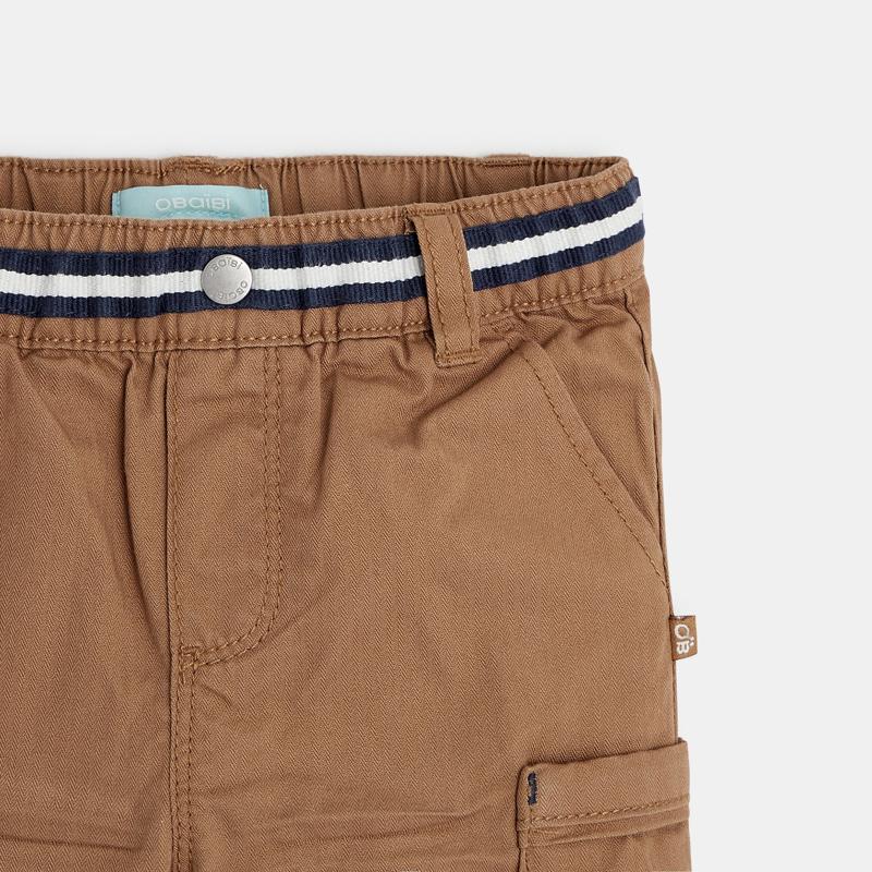 Pantalon toile chevrons multipoches marron bébé garçon Marron