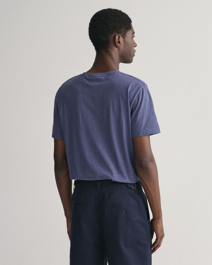 Gant REG SHIELD SS T-SHIRT Dark jeansblue melange