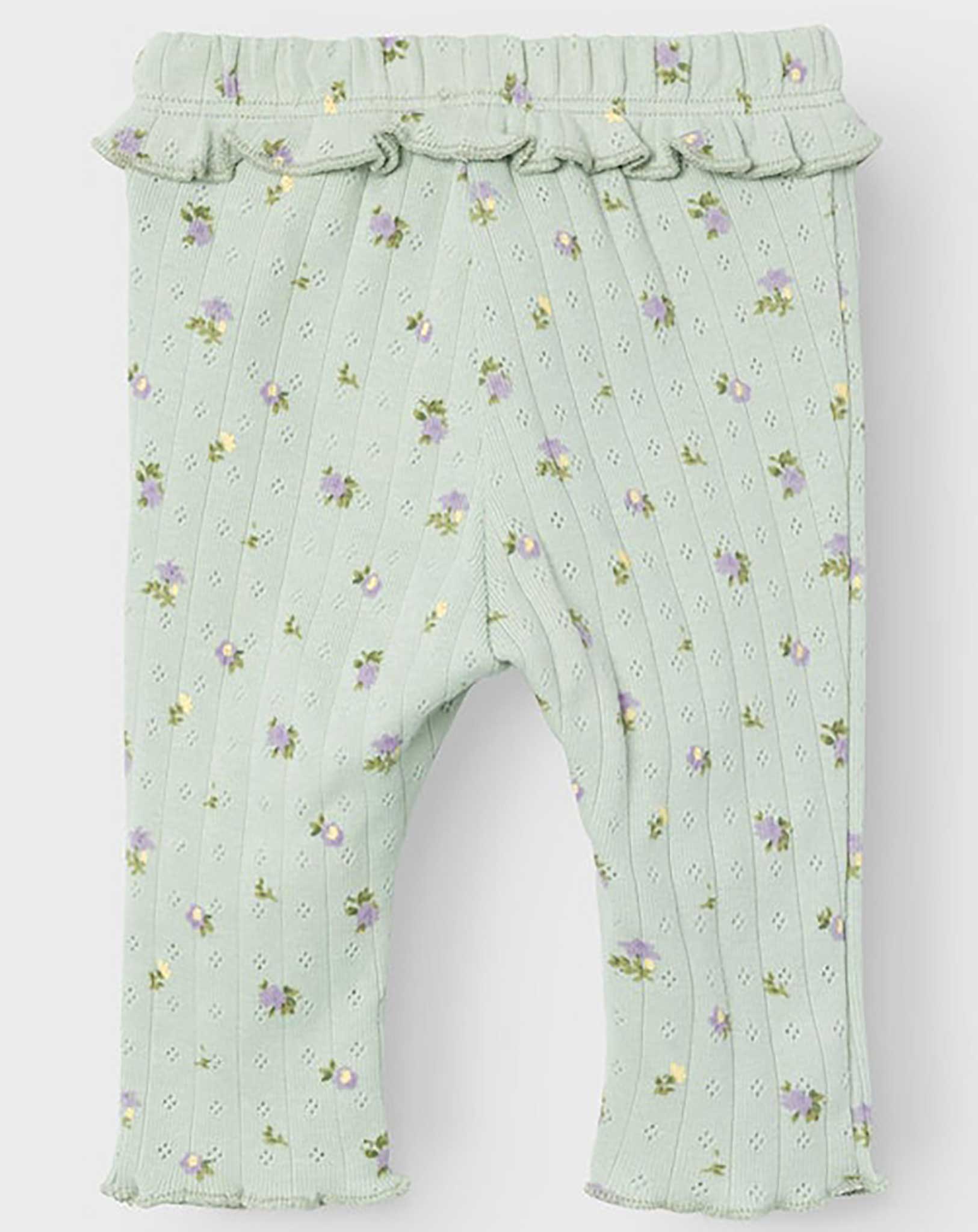 Leggings NBFDANINA FLOWERS in silt green