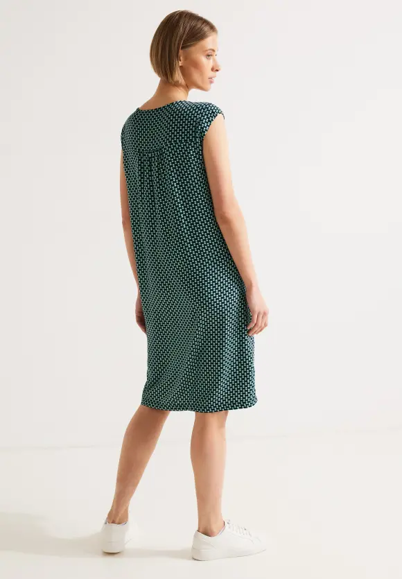 Print Viskose Kleid - cool vintage green