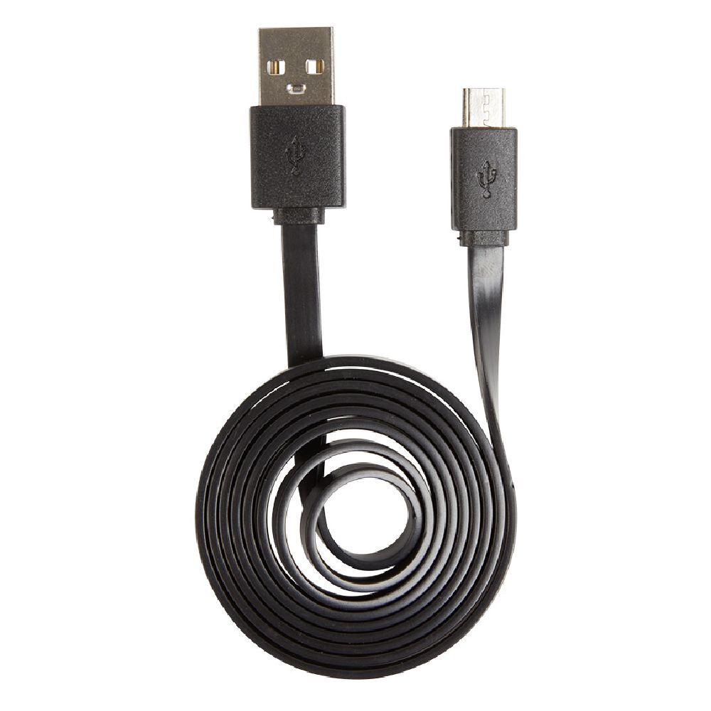 Câble de charge micro USB plat 1 m blanc ou noir