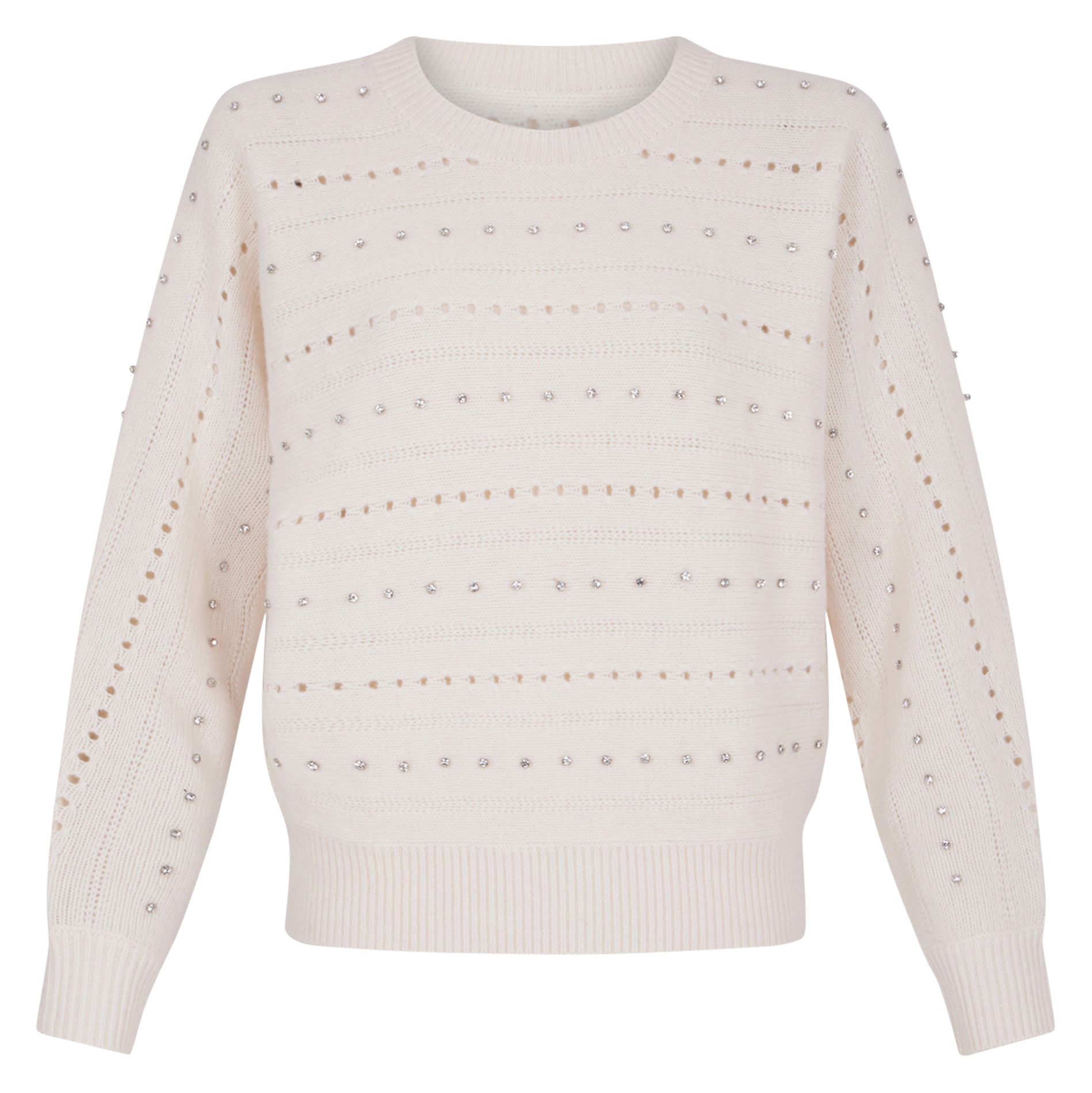 JULIANE - Pull col rond en laine | Blanc