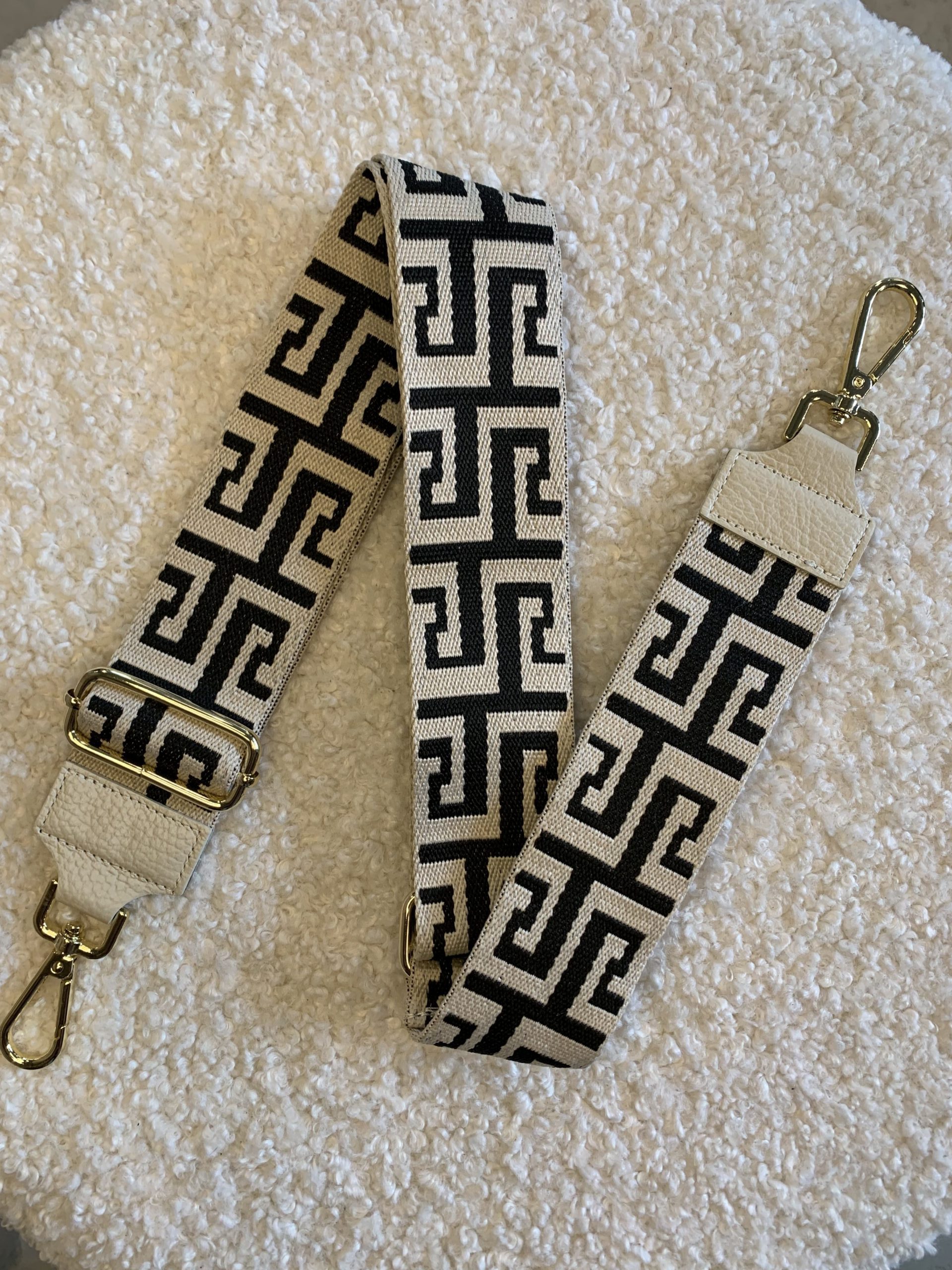 Bag Strap - Maze Ecru/Zwart - Goud