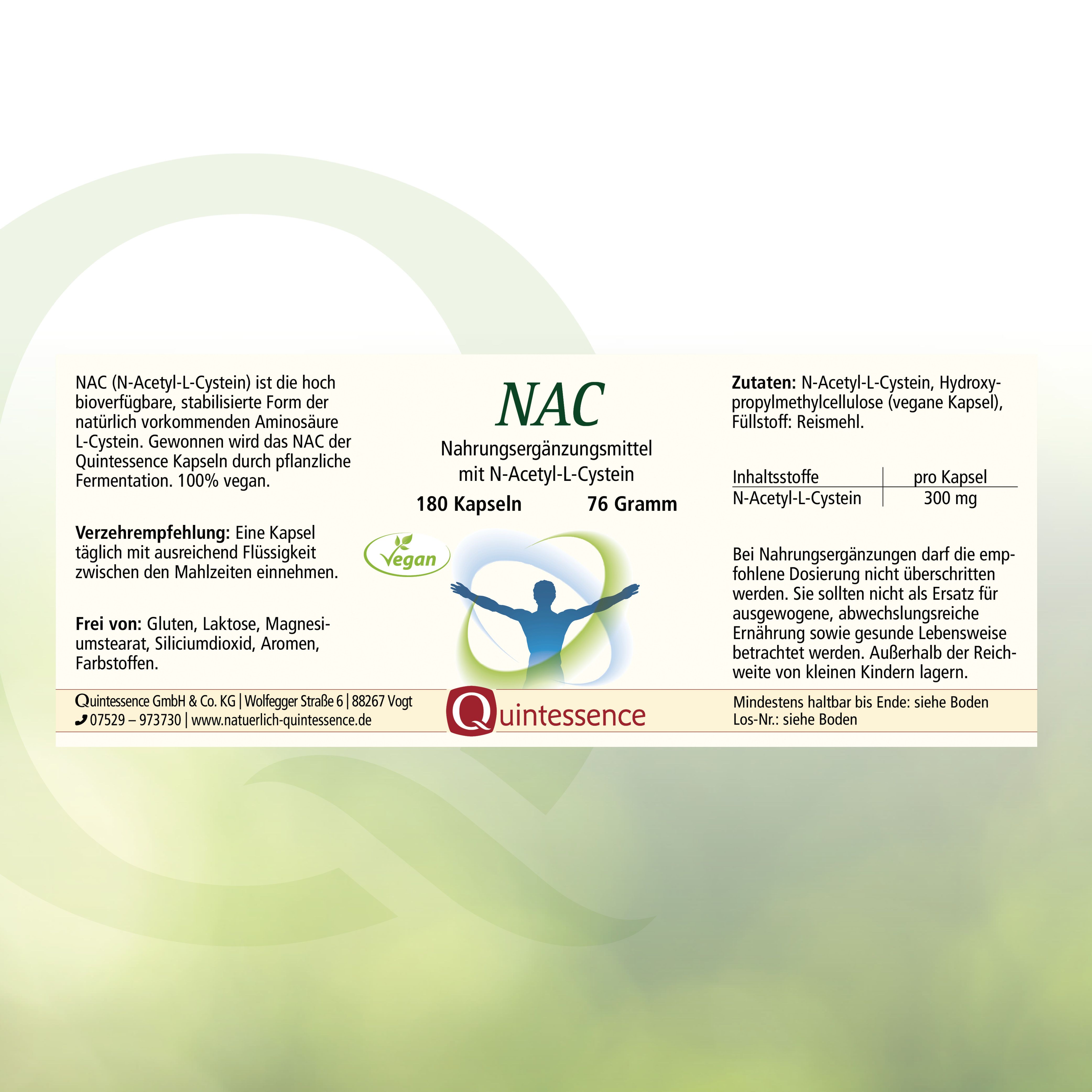 NAC N-Acetyl-L-Cystein Kapseln von Quintessence