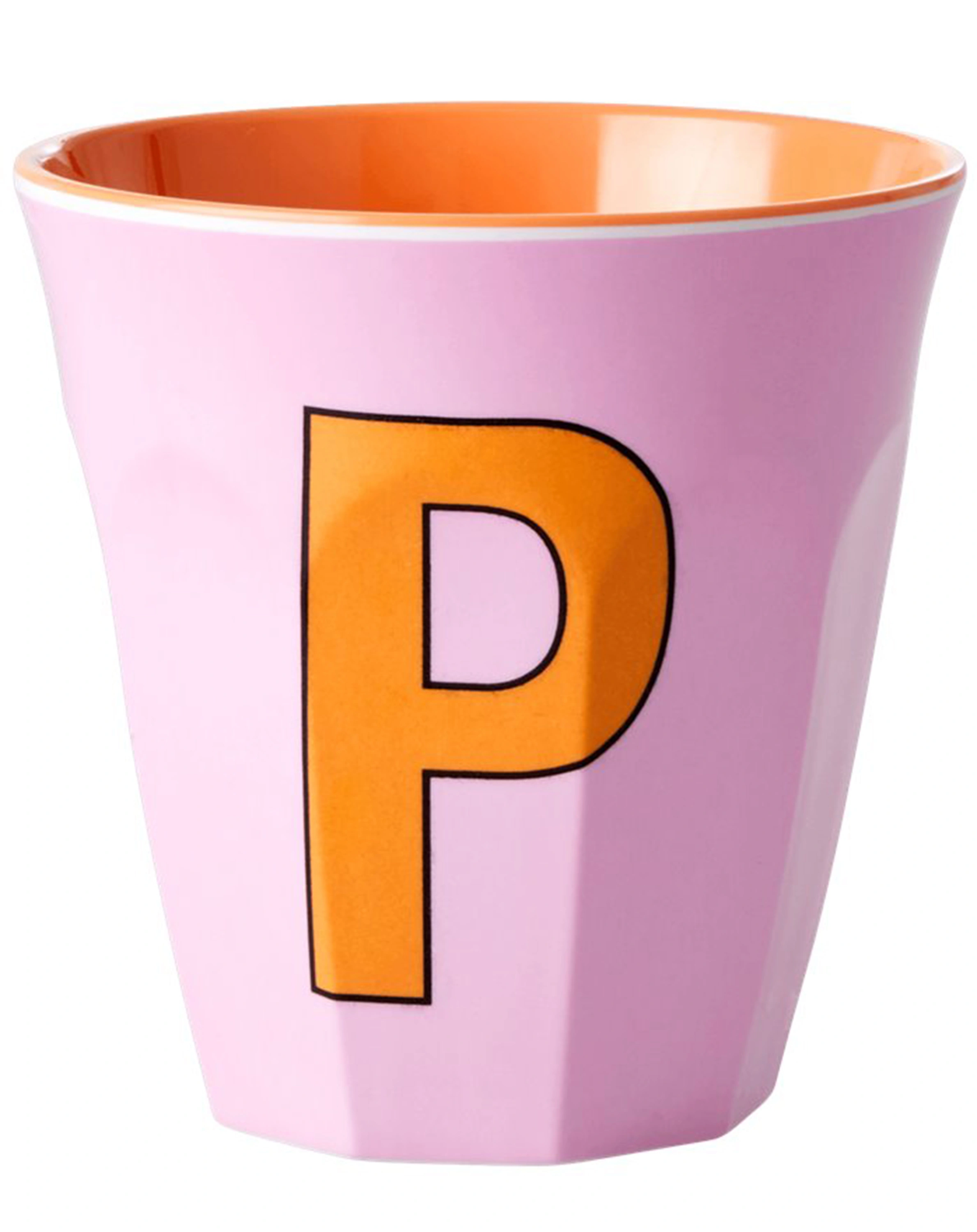 Melamin-Becher LETTER P - MEDIUM in pink