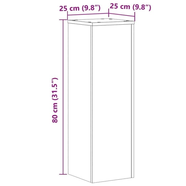 vidaXL Plantestativer 2 stk svart 25x25x80 cm konstruert tre