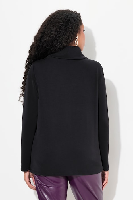 Sweatshirt, Ziersteintaschen, Boxy, Stehkragen, Langarm