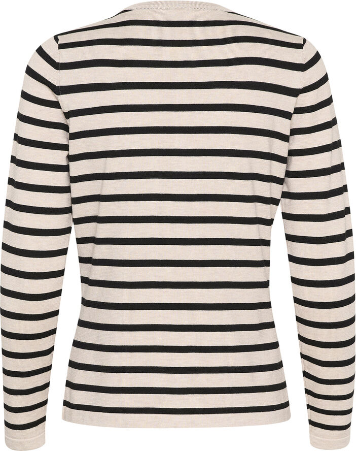 Saint Tropez MilaSZ Striped Cardigan Gray morn mila stripe