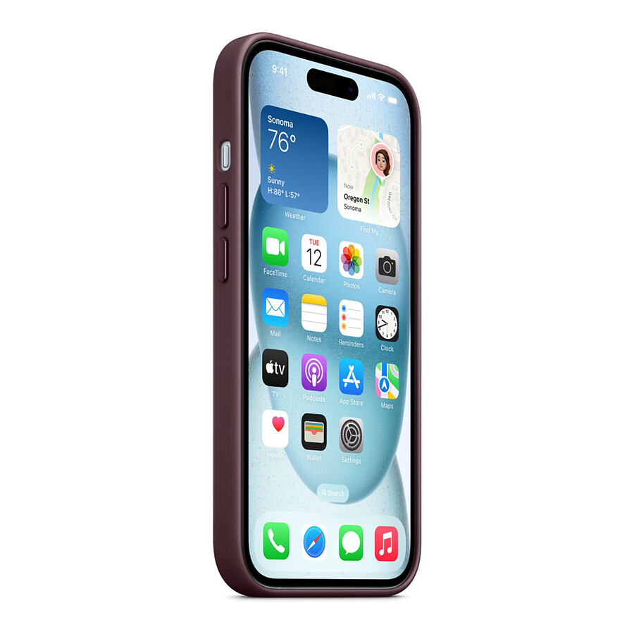 Apple Coque en tissage fin avec MagSafe pour iPhone 15 - Mûre